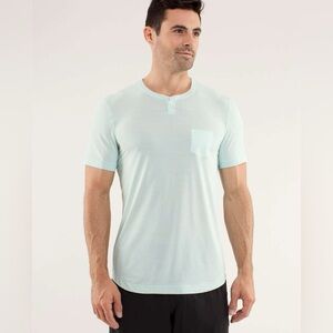 Lululemon Men’s One Hit Henley T Shirt - Sea Mist - XL